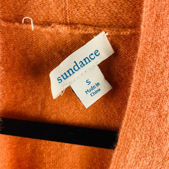 Sundance Gloria Cashmere Coral Orange Peach Wrap Ballerina Sweater Size Small - Picture 5 of 6